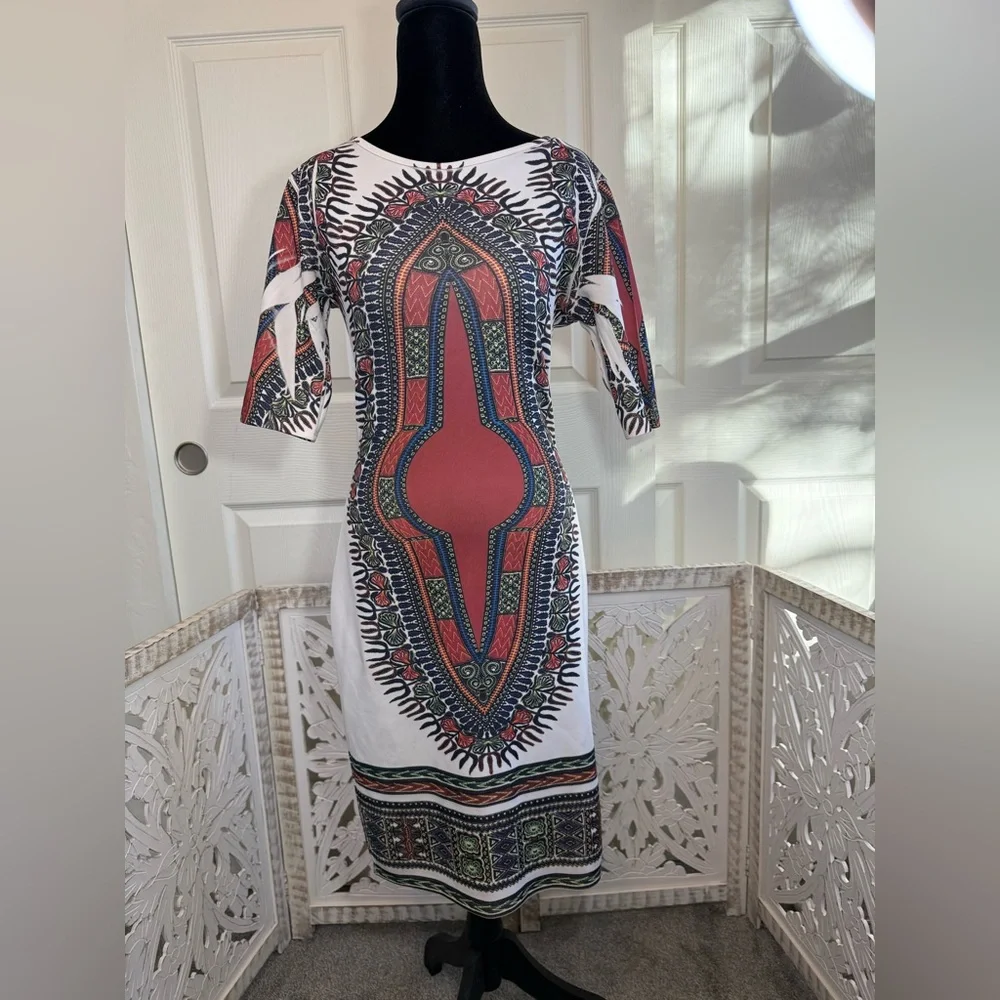 Dashiki African Print Dress. Size Small - Picture 1 of 8